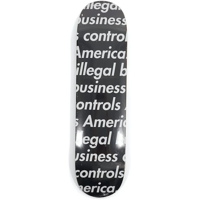 Supreme Illegal Business Skateboard Deck Black by Supreme in . Available at KershKicks for £125.00. A must-have for fans of Supreme looking to elevate their style with this Skateboard.