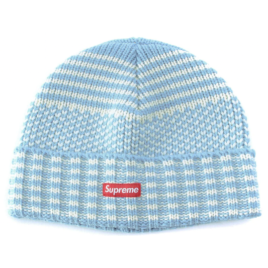 Supreme Wool Jacquard Beanie Light Blue by Supreme in Hats. Available at KershKicks for £75.00. A must-have for fans of Supreme looking to elevate their style with this Hats.