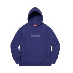 Supreme KAWS Chalk Logo Hooded Sweatshirt Washed Navy