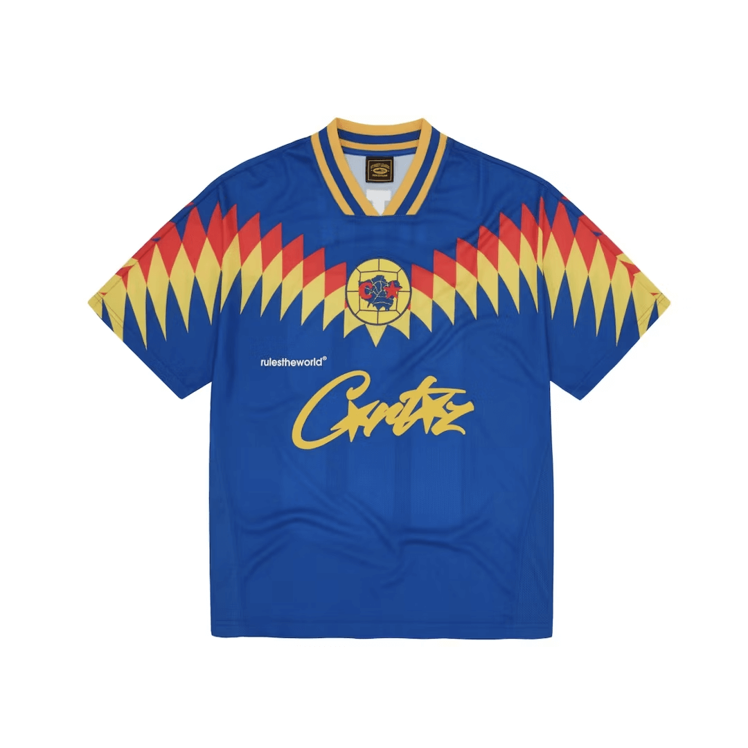 Corteiz Club RTW Football Jersey Men's Blue by Corteiz in Clothing. Available at KershKicks for £165.00. A must-have for fans of Corteiz looking to elevate their style with this T-Shirt.