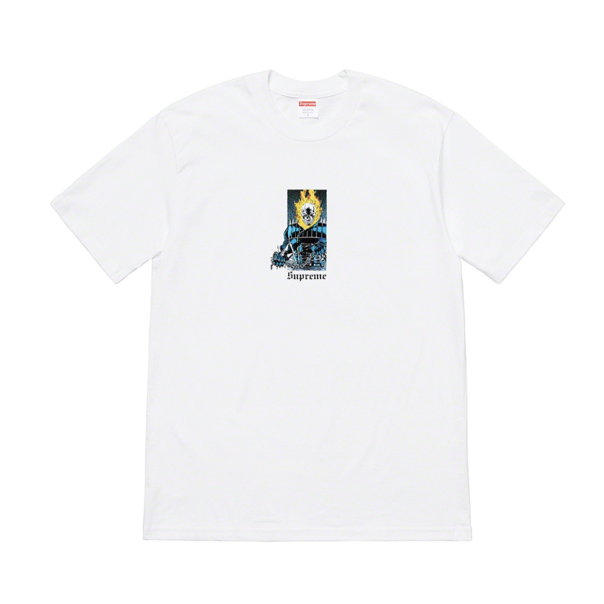 Supreme Ghost Rider Tee White by Supreme in . Available at KershKicks for £95.00. A must-have for fans of Supreme looking to elevate their style with this T-Shirt.