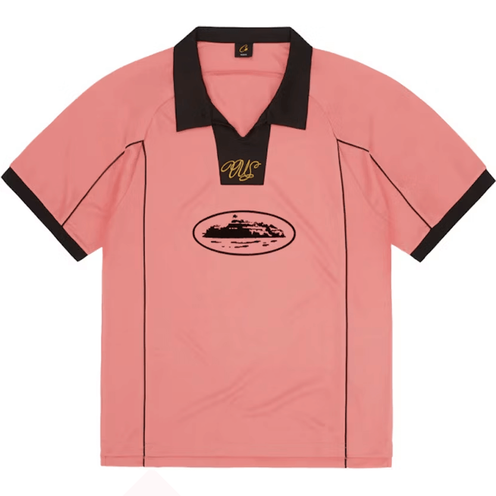 Corteiz Talismo Football Jersey - Pink by Corteiz in . Available at KershKicks for £150.00. A must-have for fans of Corteiz looking to elevate their style with this T-Shirt.