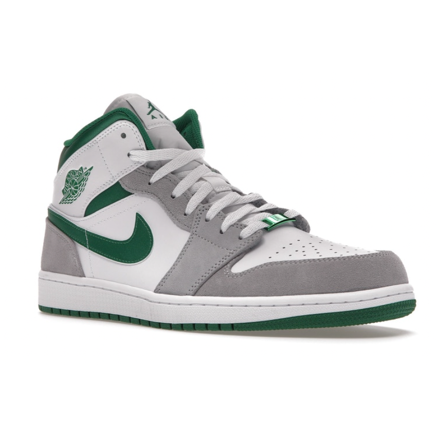 Jordan 1 Mid Grey Green by Jordan's in Shoes. Available at KershKicks for £185.00. A must-have for fans of Jordan's looking to elevate their style with this Shoes.