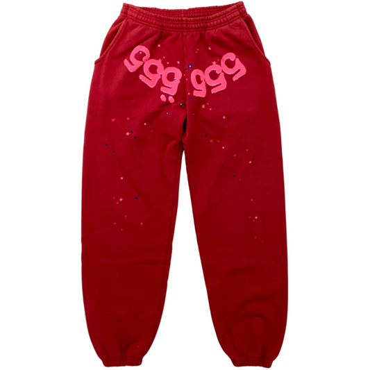 Sp5der Worldwide Red Angel Number 555 Sweatpants Red by Young Thug in Sweatpants. Available at KershKicks for £220.00. A must-have for fans of Young Thug looking to elevate their style with this Sweatpants.