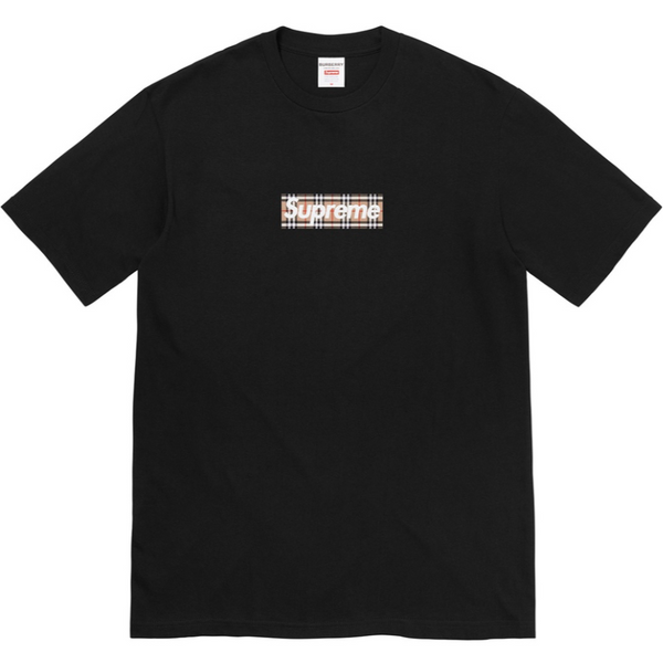 Supreme Burberry Box Logo Tee Black