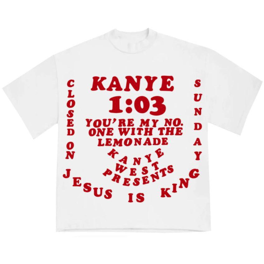 Kanye west white t cheap shirt price