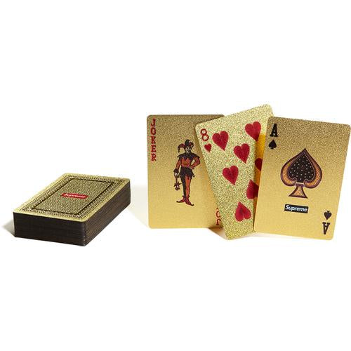 Supreme Gold Foil Playing Cards by Supreme in Clothing Accessories. Available at KershKicks for £150.00. A must-have for fans of Supreme looking to elevate their style with this Accessories.