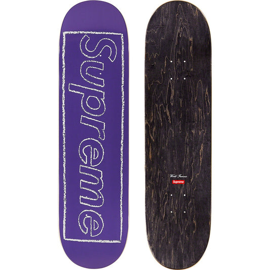 Supreme KAWS Chalk Logo Skateboard Deck Purple by Supreme in Clothing Accessories. Available at KershKicks for £150.00. A must-have for fans of Supreme looking to elevate their style with this Accessories.