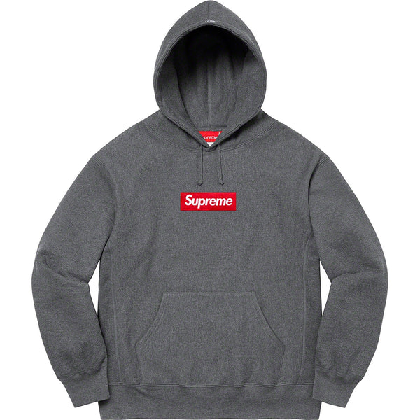 Supreme Box Logo Hooded Sweatshirt - Charcoal | Supreme | KershKicks